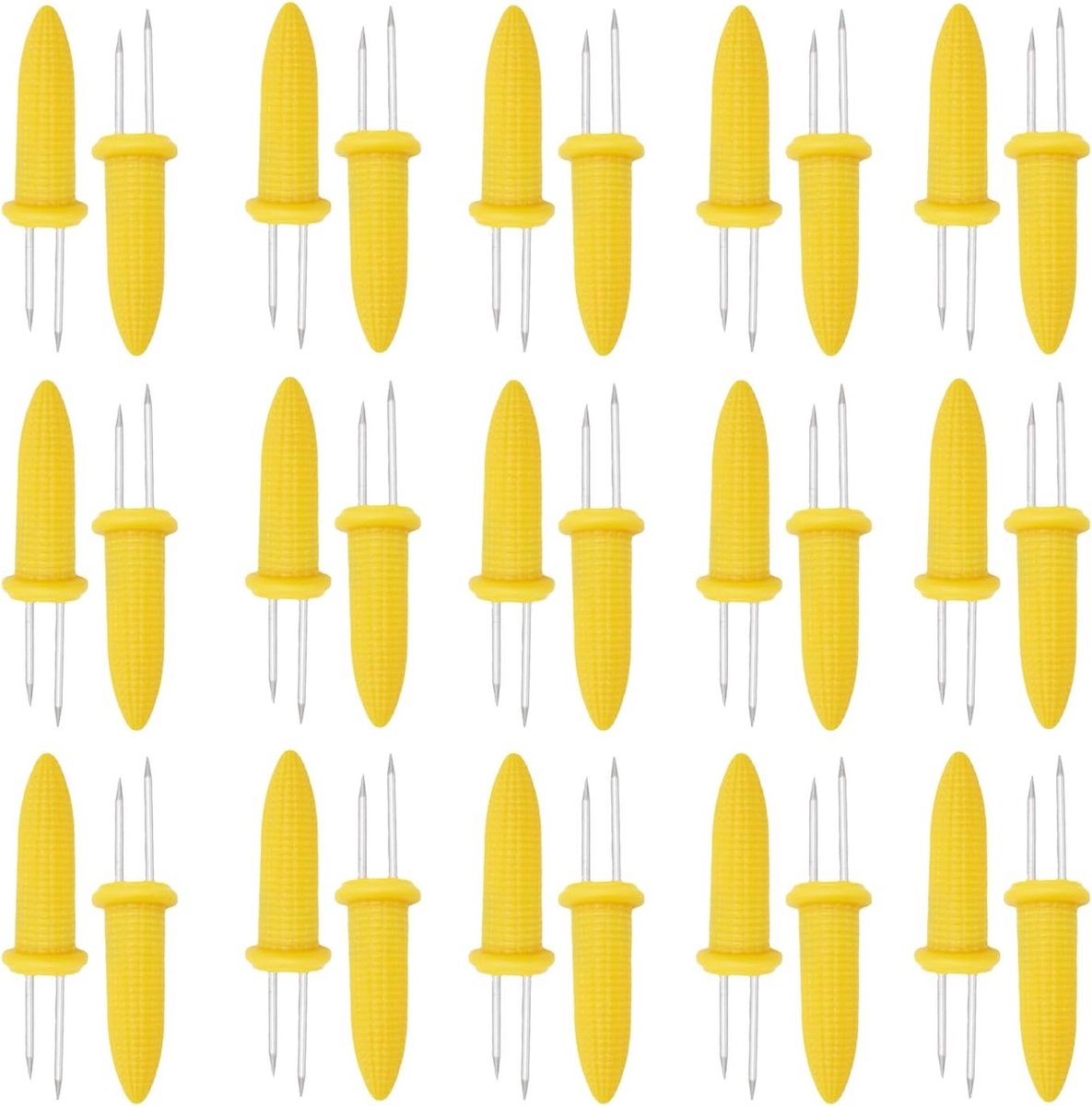 Set van 30 Maïshouders van RVS, Dubbele Corn Holders en Prikkers voor BBQ, Koken en Kamper