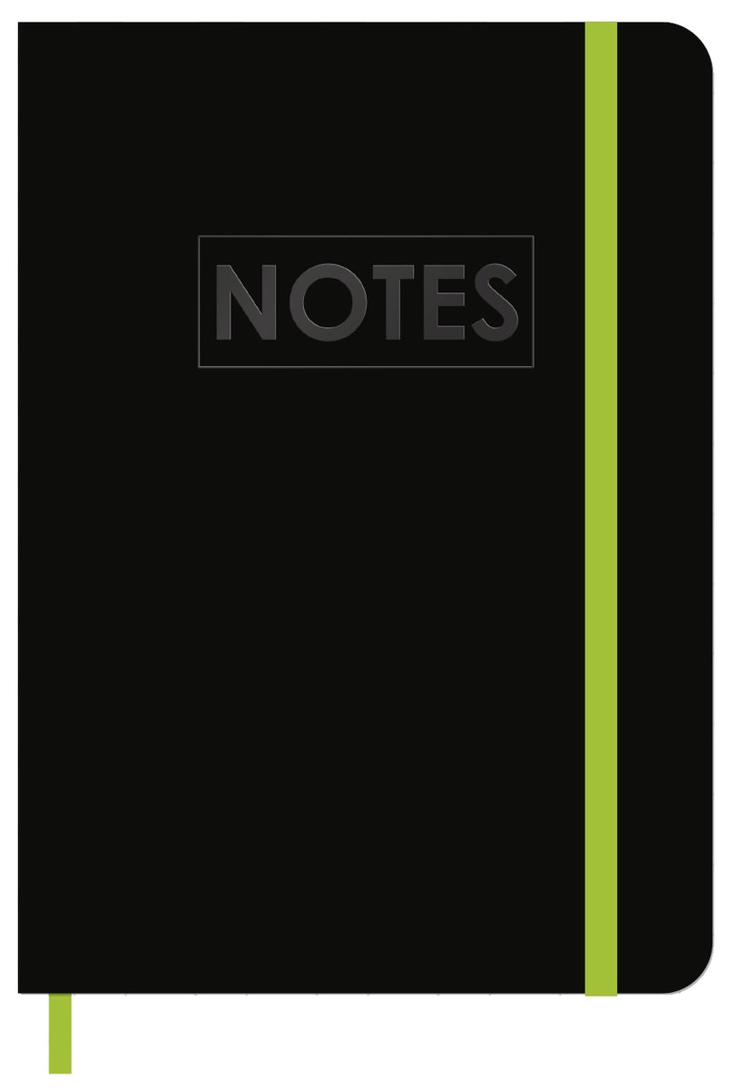 MGPcards - Notitieboekje/opschrijfboekje - gelinieerd - 80 pagina's - A5 formaat - Mini schrift met harde kaft - Zwart+Groen