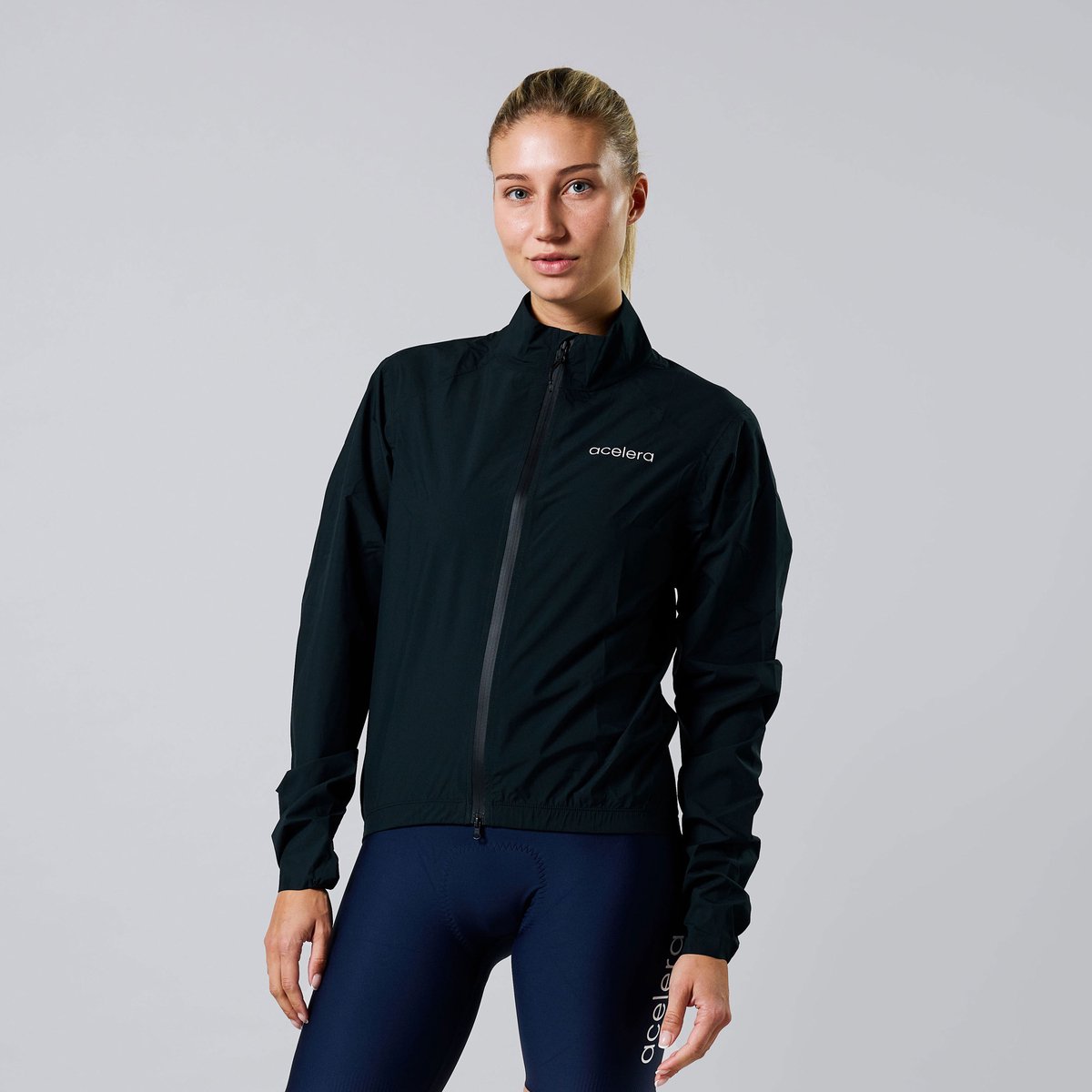 Acelera Pro Waterdicht Regenjack Dames Fiets - Opvouwbare Regenjas - Wielerjack - Zwart - Maat XXXL