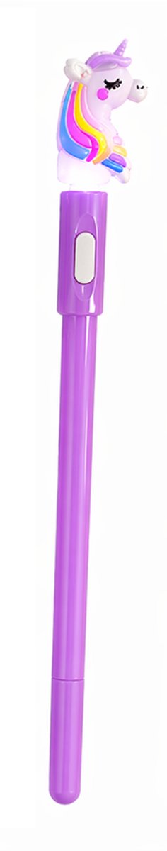 Paarse Eenhoorn Pen - Lichtgevende Fantasy Gadget - 3D Unicorn Topper voor Feestjes