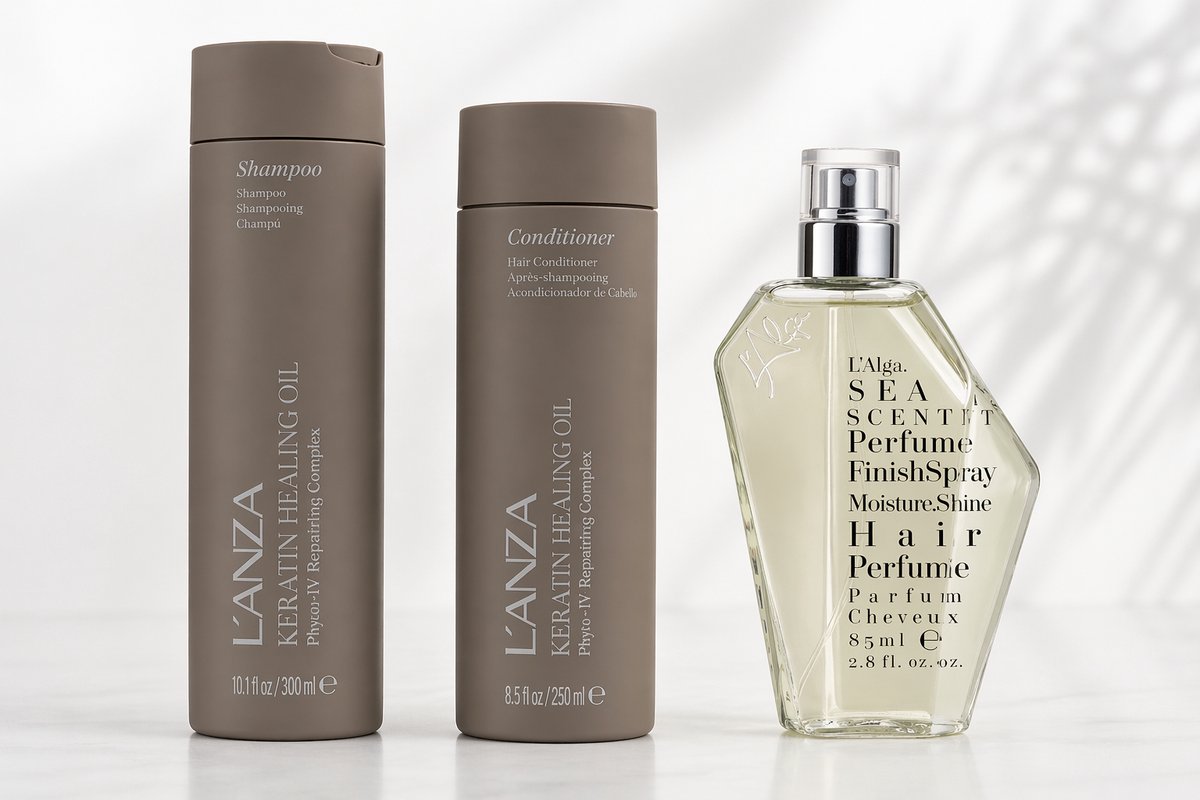 LANZA Keratin Healing Oil Set Shampoo Conditioner Hair Perfume Droog Beschadigd Haar Herstel Hydratatie Glans Professionele Haarverzorging