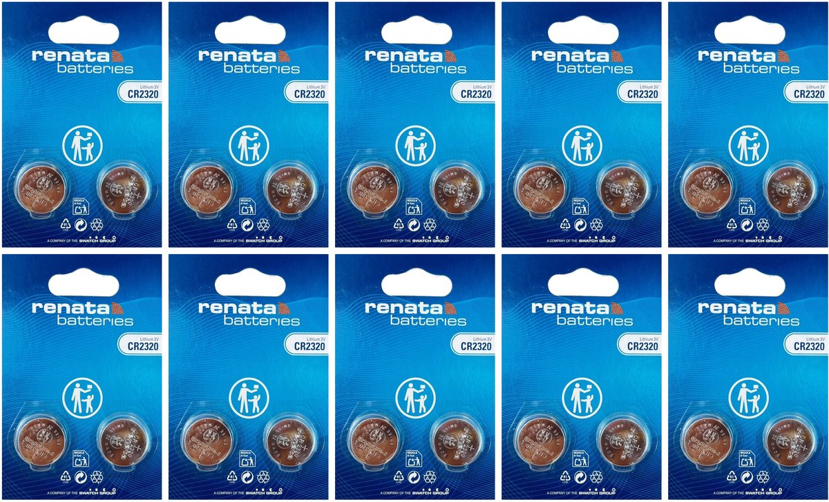 Renata - Knoopcel batterijen - CR2320 - Lithium - 3V - 20 stuks