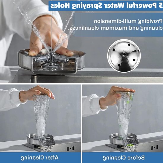 Automatische bekerreiniger voor bar, roestvrijstalen glas spoelmachine voor cafés en restaurants van Merkloos — afbeelding 5