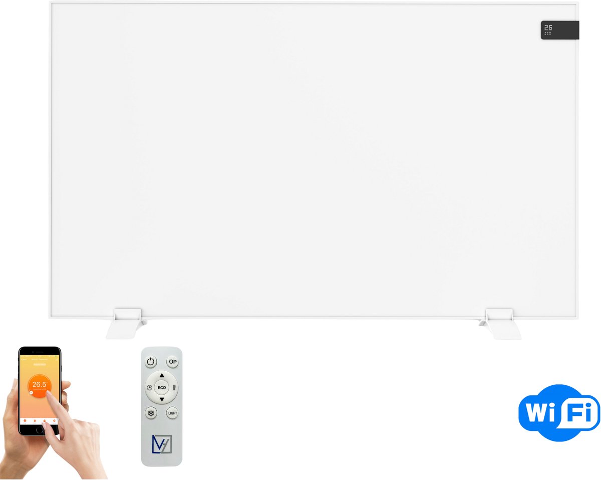VH Infrarood paneel Superia - 60 x 100 cm - 600 Watt - Compleet met thermostaat - Wifi functie - Afstandsbediening - Wandmontage & Vrijstaand - Ideaal voor bijverwarming - Verplaatsbaar – foto 8
