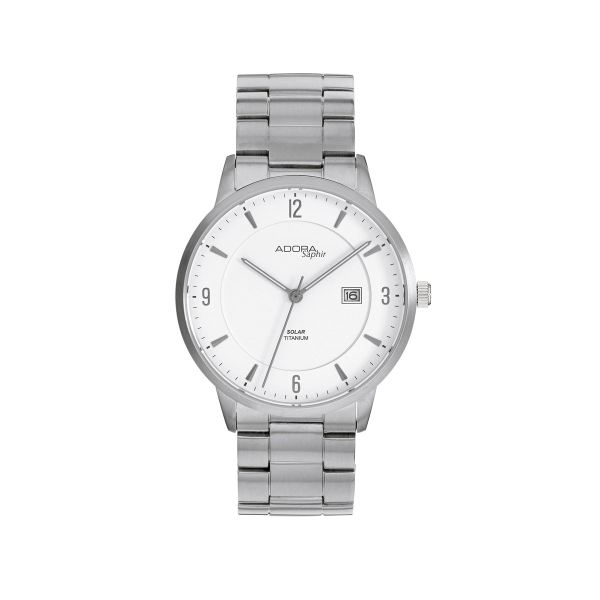 Adora Saphir Solar Horloge Heren AS4685 - Volledig Titanium - Saffierglas - 10 ATM Waterdicht - 40mm - Elegante Sunray Wijzerplaat