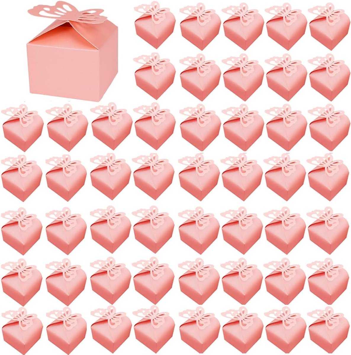 50 Stuks Bruiloft Cadeau Dozen, Creatieve Papieren Dozen voor Feesten, Tafeldecoratie en Suikergoed