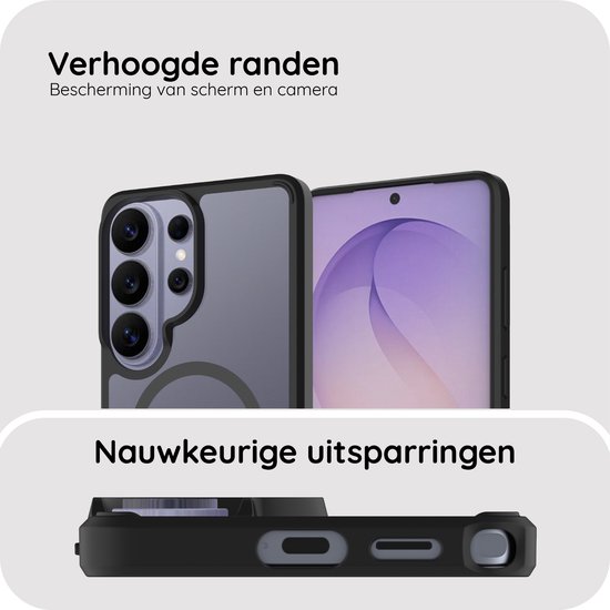 Cazy Hoesje compatible avec Samsung Galaxy S26 Ultra Hoesje compatible avec MagSafe - Military Grade Backcover - Zwart