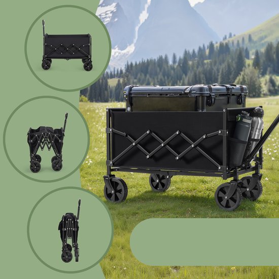 SONGMICS GFW909B01 - Chariot pliable à main - poignée et 4 roues - pour extérieur et jardin van Merkloos — afbeelding 2