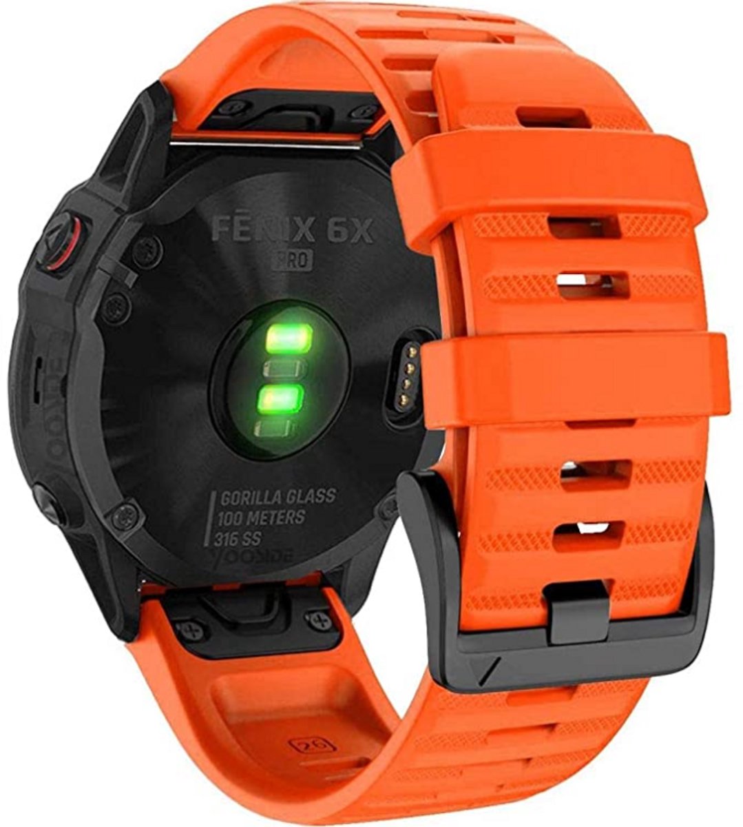 Garmin armband 26 mm Fenix 6X/5X Plus/3HR/Descent MK1 siliconen Oranje
