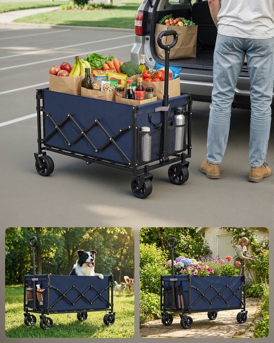 SONGMICS - Bolderkar - Bolderkar Opvouwbaar - Met Handgreep en 4 Versterkte Wielen - 150 L Capaciteit - Tot 120 kg Draagvermogen van Songmics — afbeelding 2