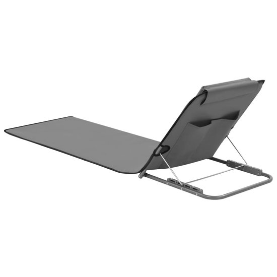 Verstelbare Strandmatten met Rugleuning - Set van 2 - Grijs - Opvouwbaar & Lichtgewicht - UV-bestendig Ligbed voor Strand, Park & Tuin — afbeelding 3