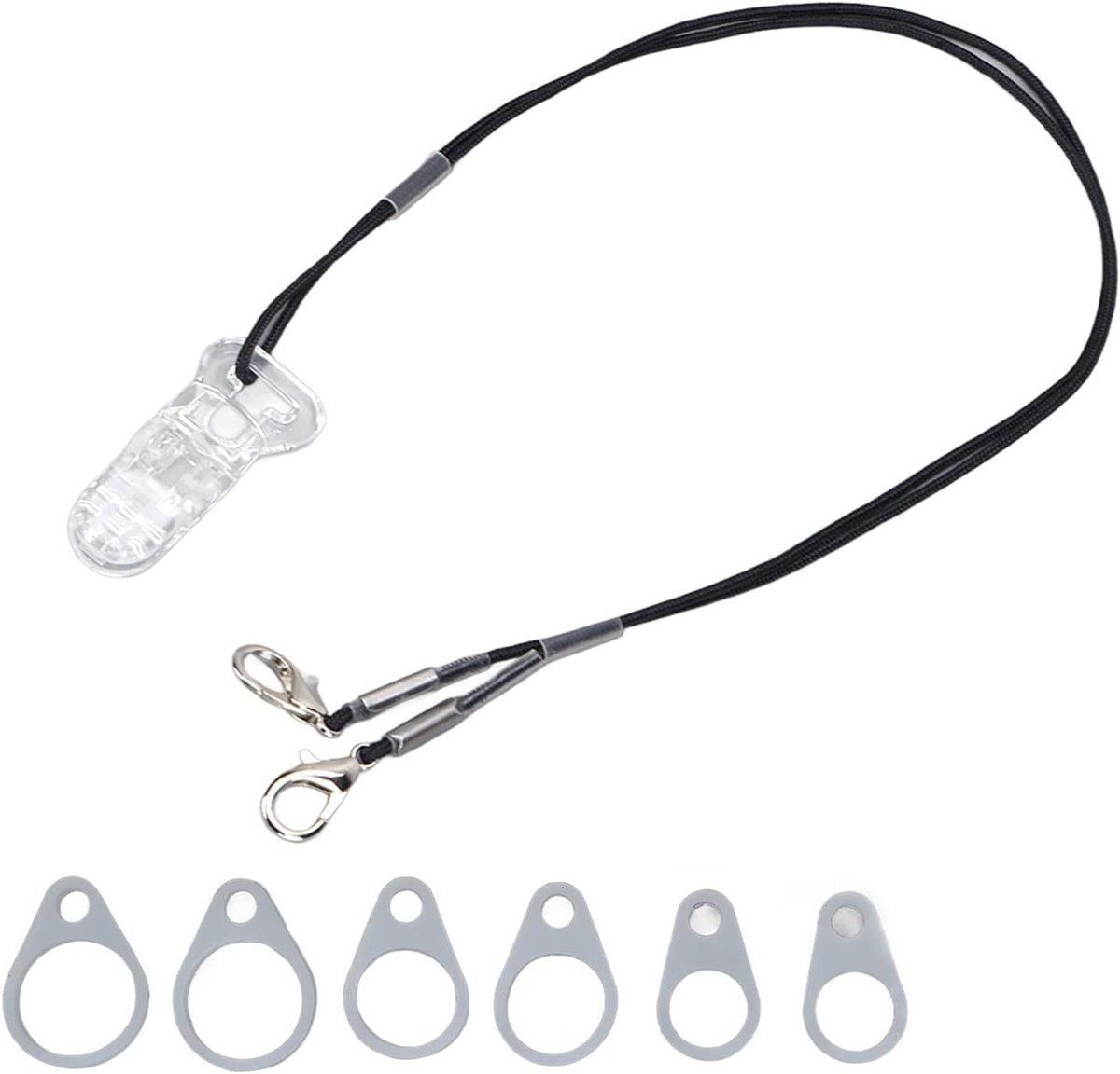 Anti-verlies Lanyard voor Hoortoestellen, Transparante Clip Houder voor Bescherming van Hoortoestellen, Ideaal voor Ouderen en Volwassenen
