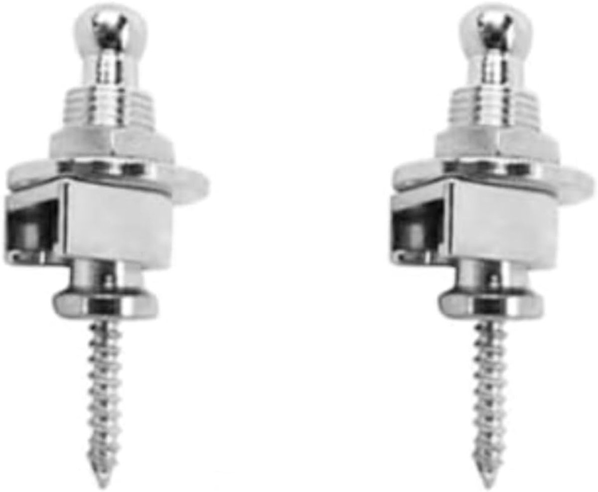 Set van 2 Beveiligingssloten voor Gitaren - Strap Buttons en Locks voor Akoestische, Elektrische Gitaren en Ukulele