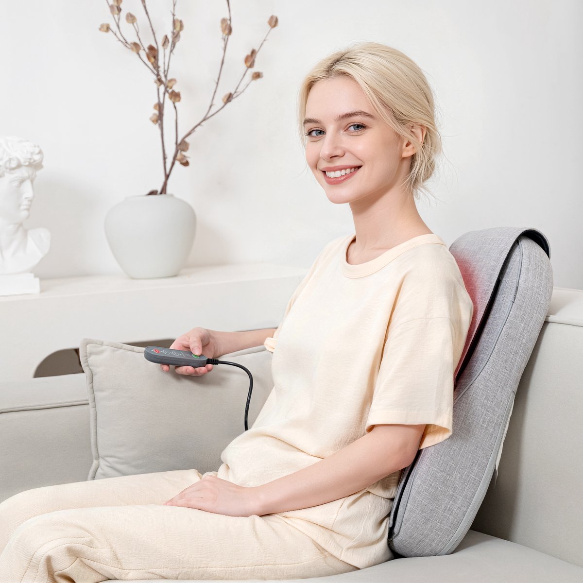 KHYR® Shiatsu Massagekussen met Warmtefunctie Draadloos - afbeelding 2