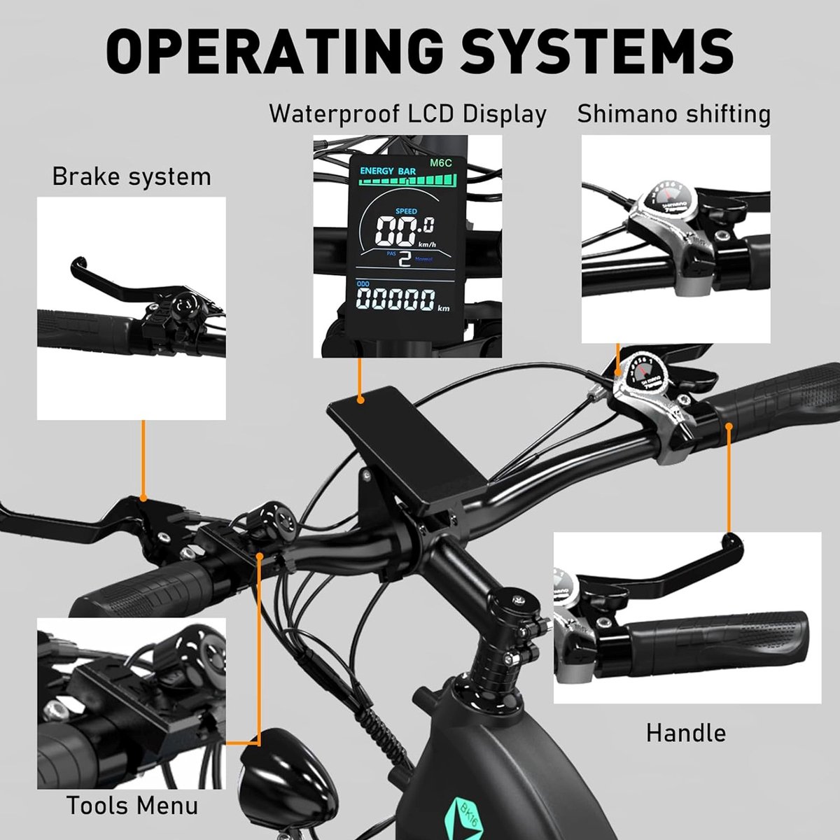 Hitway Elektrische Fiets BK9S - Trendy 26*4.0 Inch Fatbike - Mountain Snow EBike met Afneembare 48V 16Ah Lithium Batterij - City Commuter E-Bike met 250W Motor - 7 Versnellingen - IP54 Waterdicht - afbeelding 3