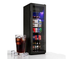 Mini Koelkast 128L – Met Vriesvak – Regelbare Temperatuur – Stil – Voor Woonkamer/Slaapkamer – 110×40×43,5cm – 1 Stuk – Zwart