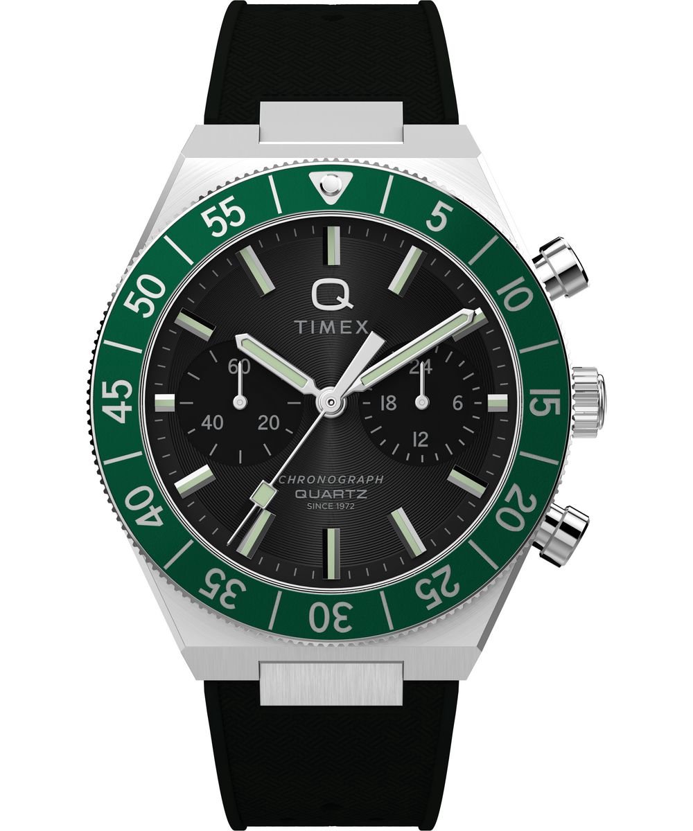 Timex Q Timex Continental TW2Y56100 Horloge - Siliconen - Zwart - Ø 40 mm