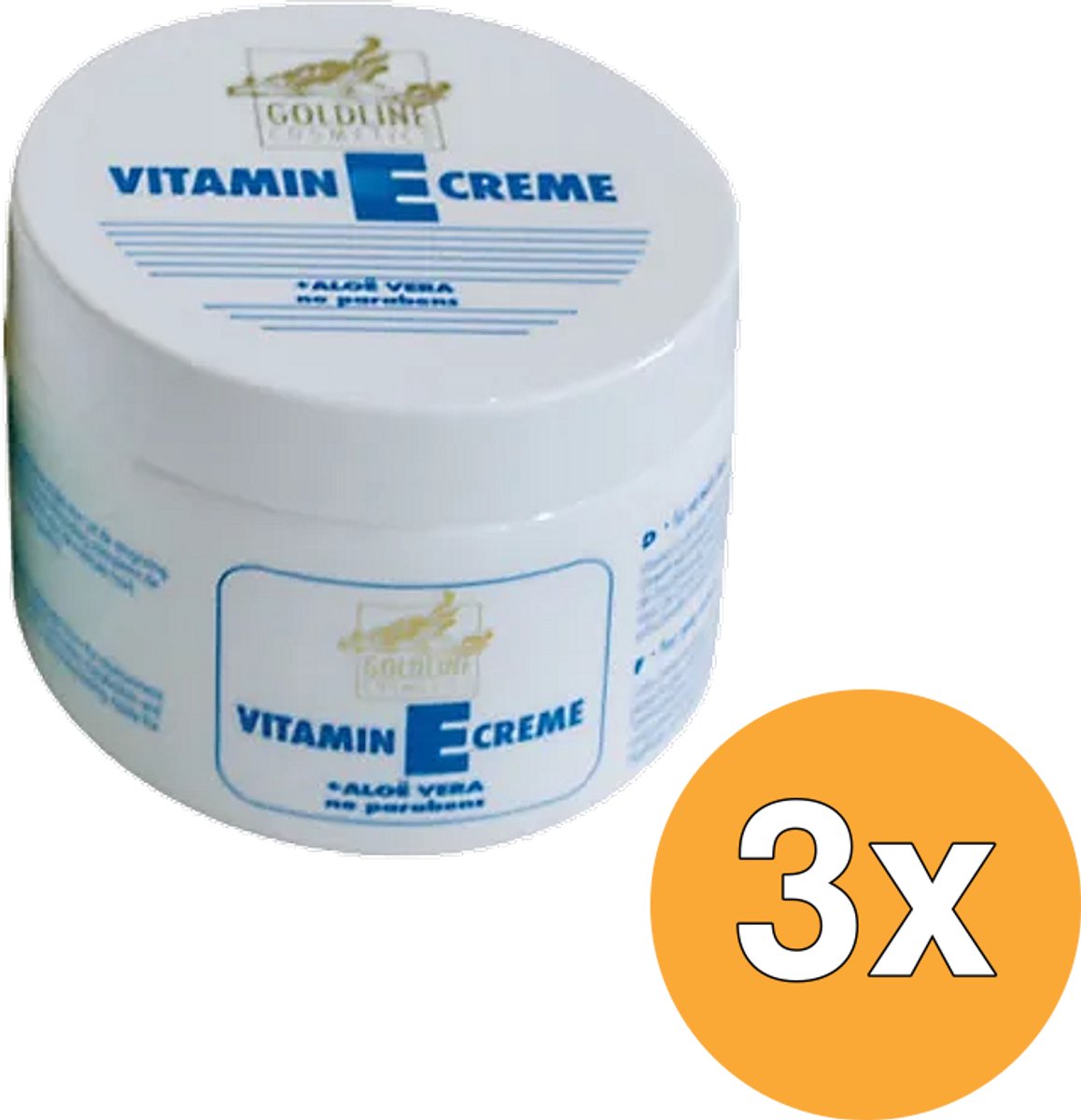 3x Goldline Vitamine E Creme Normale Huid Blauw (250 ml)