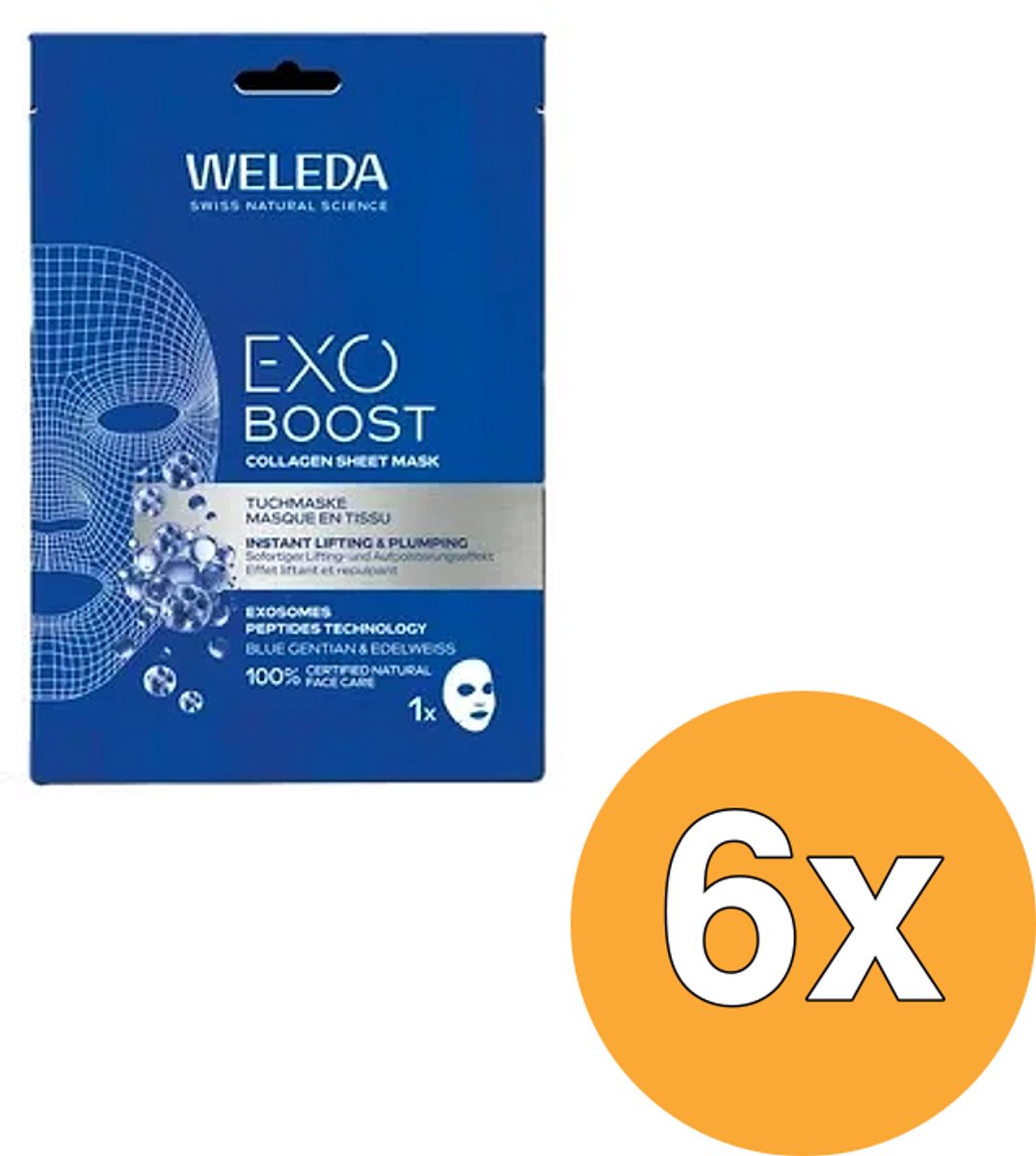 6x Weleda Exo Boost Collagen Sheet Mask (20 ml)