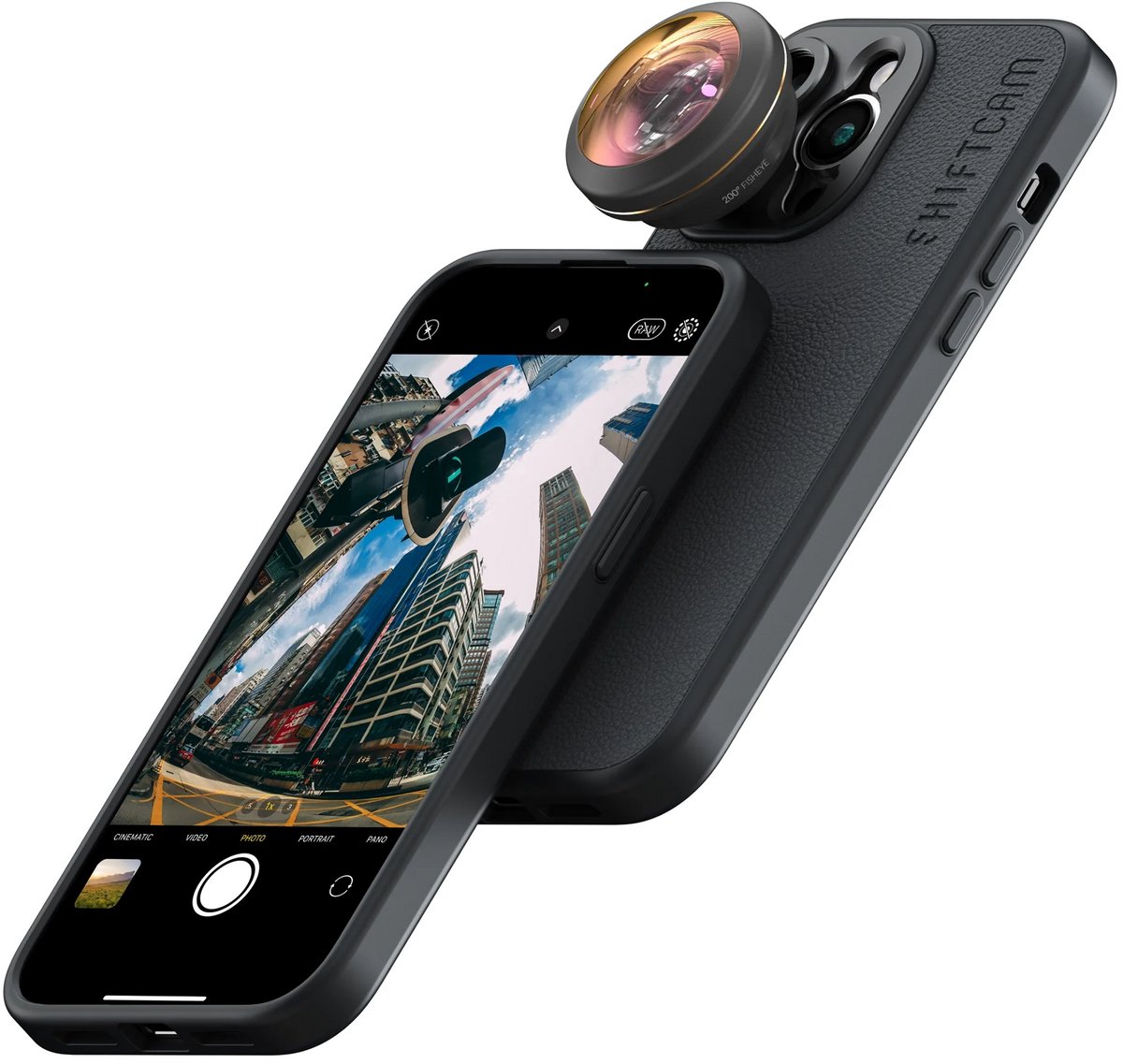 Shiftcam LensUltra 200° Fisheye – Dramatisch circulair fisheye-effect – Ideaal voor groepselfies en landschapsfoto's – Vignetvrije full-frame weergave - Zwart