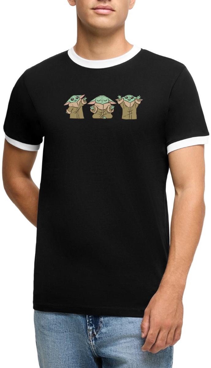 Star Wars Mandalorian Baby Yoda Mannen Contrast Shirt