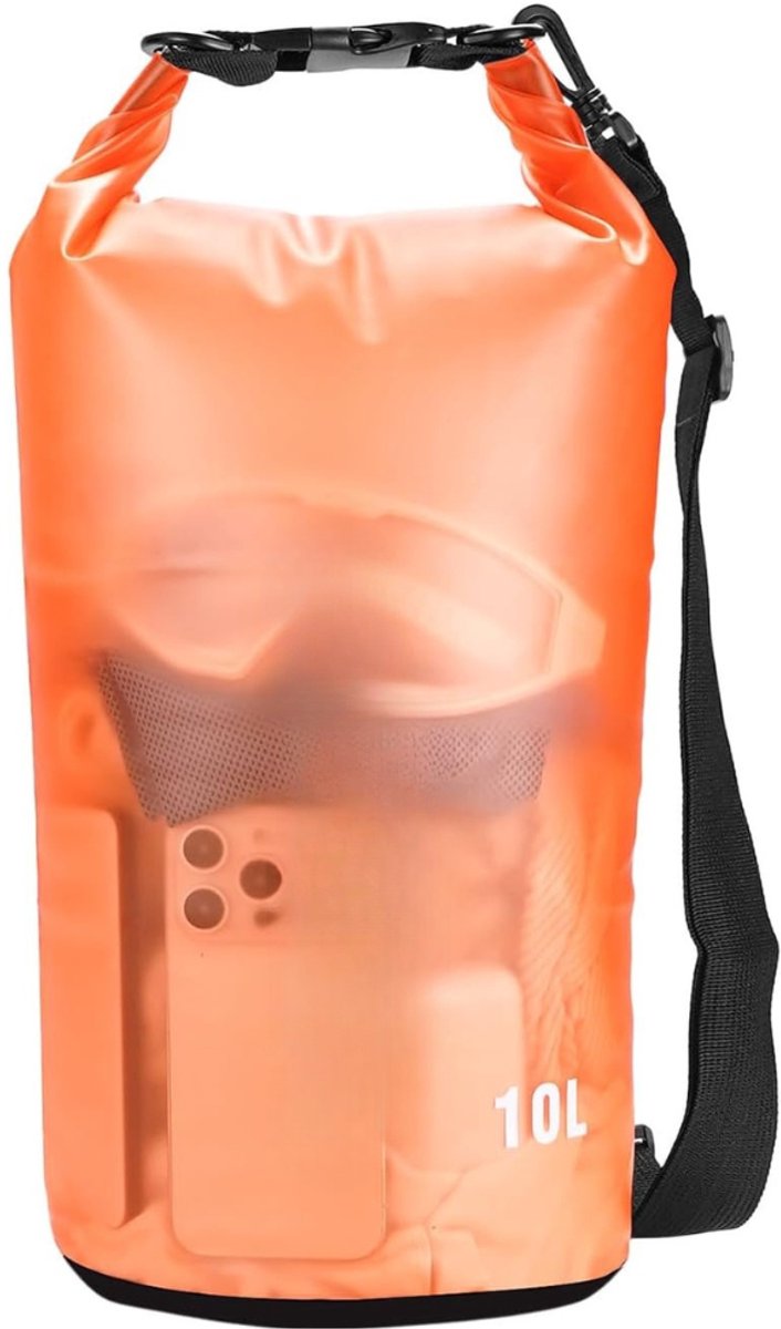 Drybag met Ajusteerbare Riem & Roltop Sluiting - Waterdichte Tas / Rugzak - Strandtas - Zwemtas - Wetbag - Droogtas - Outdoor Tas - PVC - 10L - Oranje - van Imperatoris