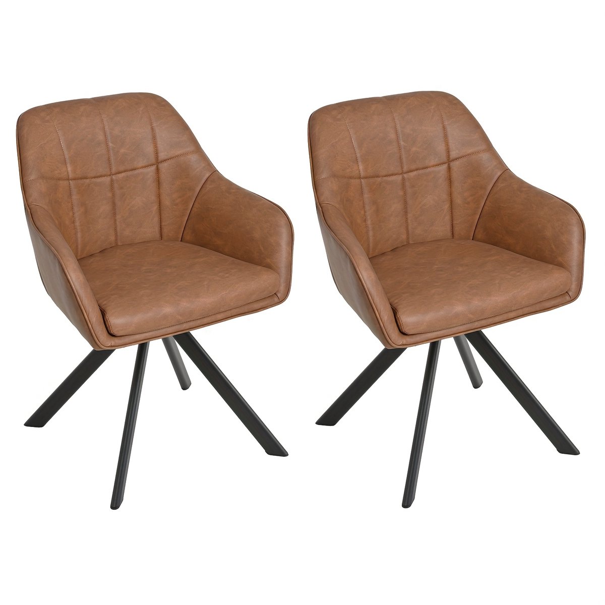 Navy® eetkamerstoelen Set van 2 360-Graden Draaistool met Armleuningen