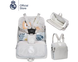 REAL MADRID™ baby Lounger | rugzak & stoel combo | Grijs | Officiële Real Madrid Licentie