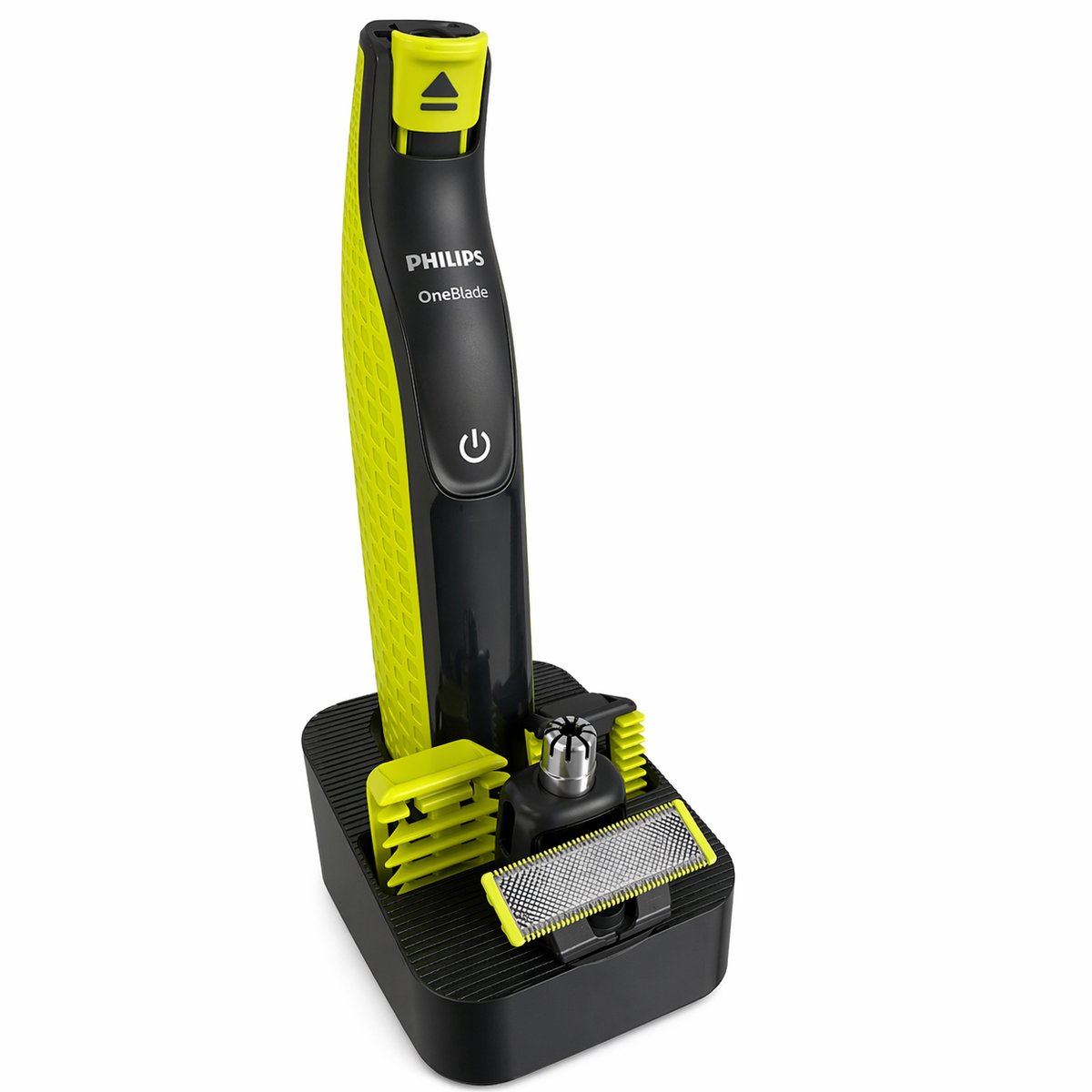 Houder Geschikt voor Philips OneBlade – Scheerapparaat Standaard met Opbergvak voor Mesjes en Accessoires – Badkamer Organizer – Antislip Basis – Zwart