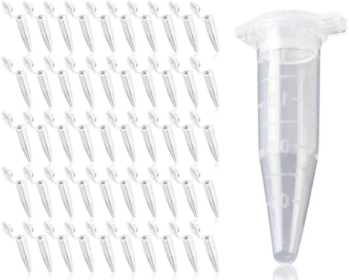 50 Stuks Transparante Monsterbuizen, Centrifugebuizen en Testbuizen voor Vullen van Ballen (2 ml) - Perfect voor Laboratorium en Experimenten