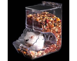 Automatische Voederdispenser voor Hamsters, Cavia's, Papegaaien en Mini Egels - 400 ml Transparant en Handig