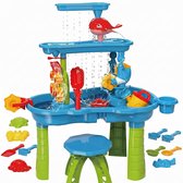 Sunnydays Strand/zandbak speelgoed set - emmer/schepjes met vormpjes - plastic - en bootje | Fun en Feest