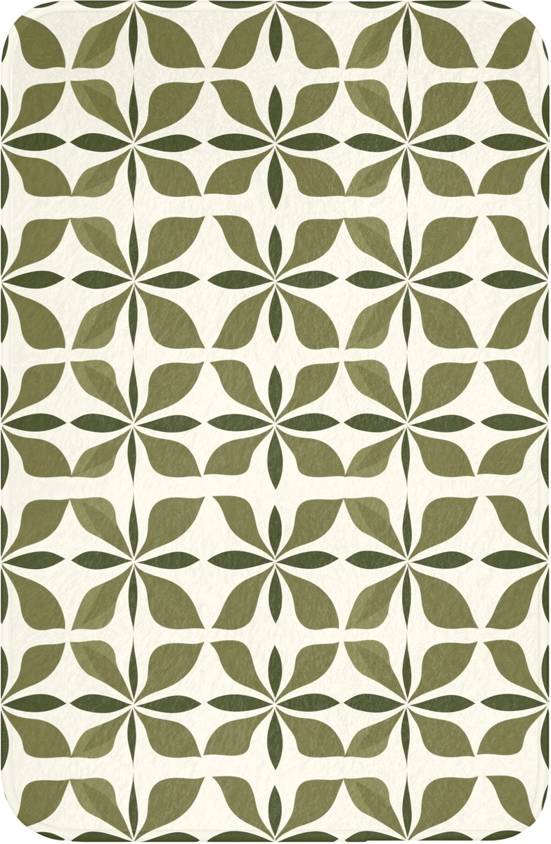 WC mat 40x60 cm - Antislip - Botanisch - Retro - Groen - Toiletmat - Vloermat - Douchemat