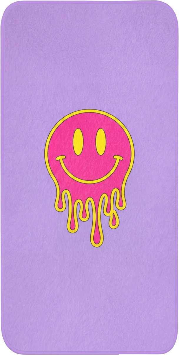Badmat 60x120 cm - Antislip - Smiley - Drip - Neon - Badmatten voor badkamer - Badkamermat - Douchemat - Badkamer mat