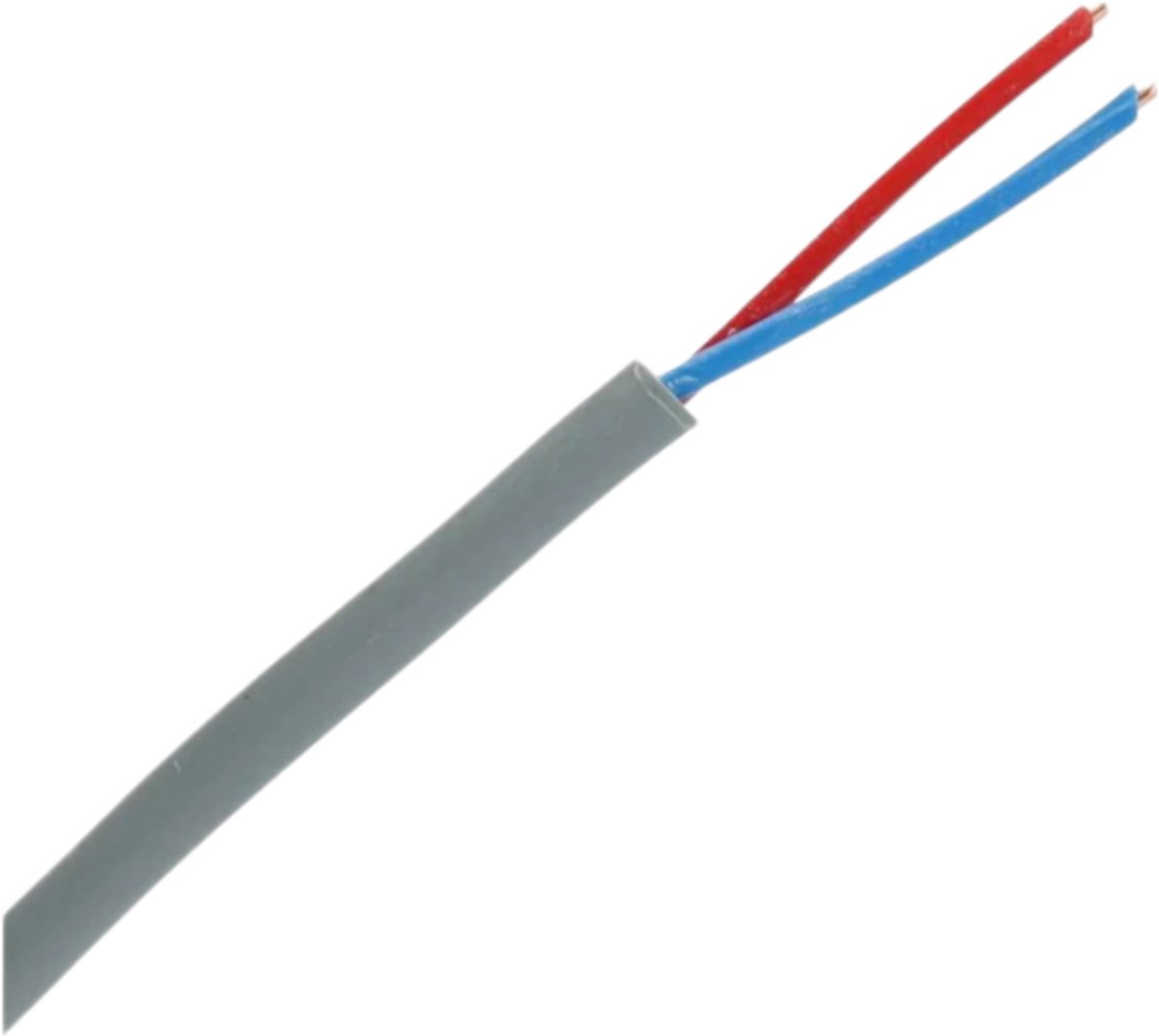 Dynamic signaalkabel YR 2x0.8mm² Dca-s2,d0,a3 grijs per rol 100 meter