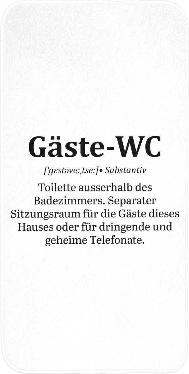 Badmat 60x120 cm - Antislip - Quote - Definitie - Gäste-wc - Wit - Badmatten voor badkamer - Badkamermat - Douchemat - Badkamer mat