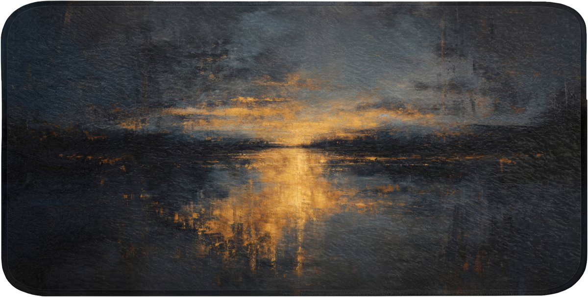Badmat 120x60 cm - Antislip - Gouden Reflectie op Water - Badmatten voor badkamer - Badkamermat - Douchemat - Badkamer mat