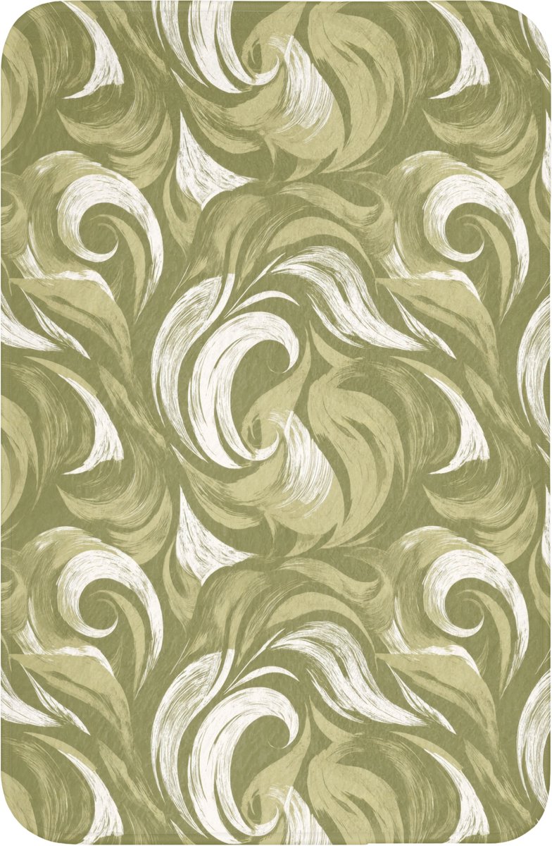 WC mat 40x60 cm - Antislip - Abstract - Textuur - Groen - Toiletmat - Vloermat - Douchemat
