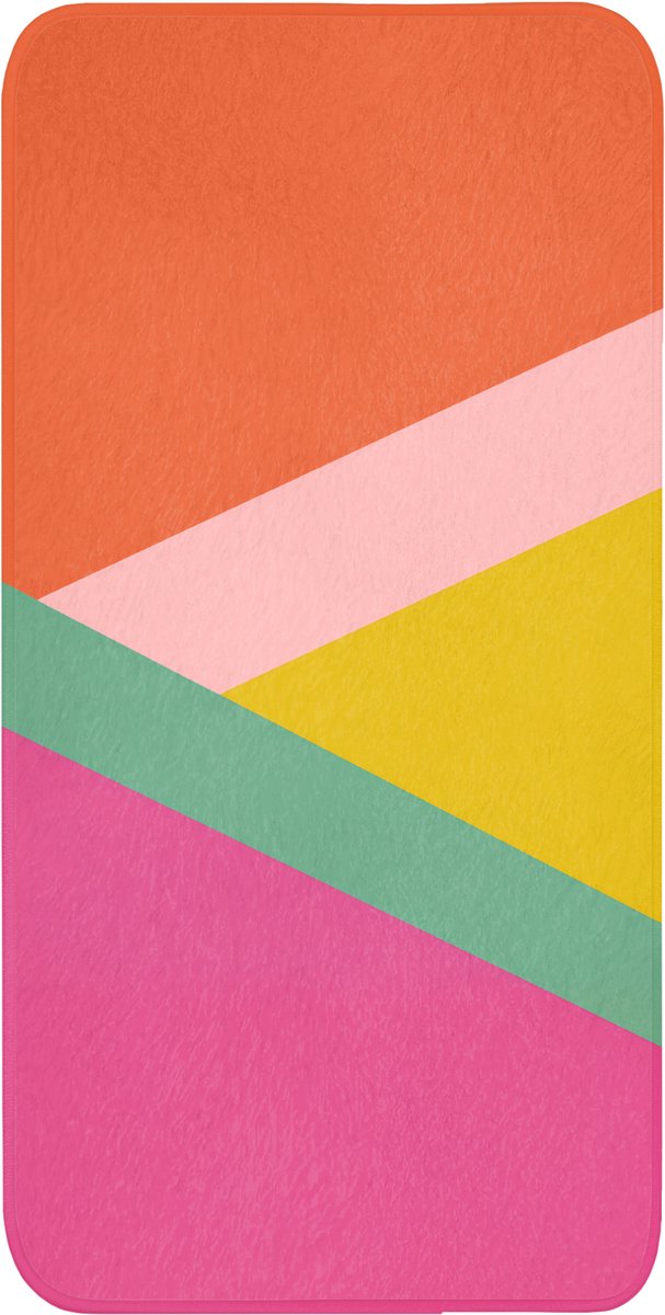 WC mat 60x120 cm - Antislip - Driehoeken - Kleurrijk - Abstract - Toiletmat - Vloermat - D