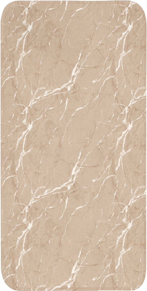 WC mat 60x120 cm - Antislip - Beige - Marmer - Organisch - Wit - Toiletmat - Vloermat - Do