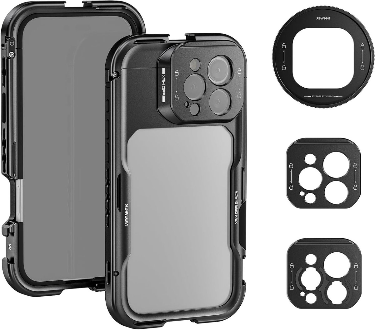 Professionele Videostabilisator voor iPhone 16 Pro Max met Filteradapter en Lensaccessoires, Geschikt voor Creatieve Filmmakers
