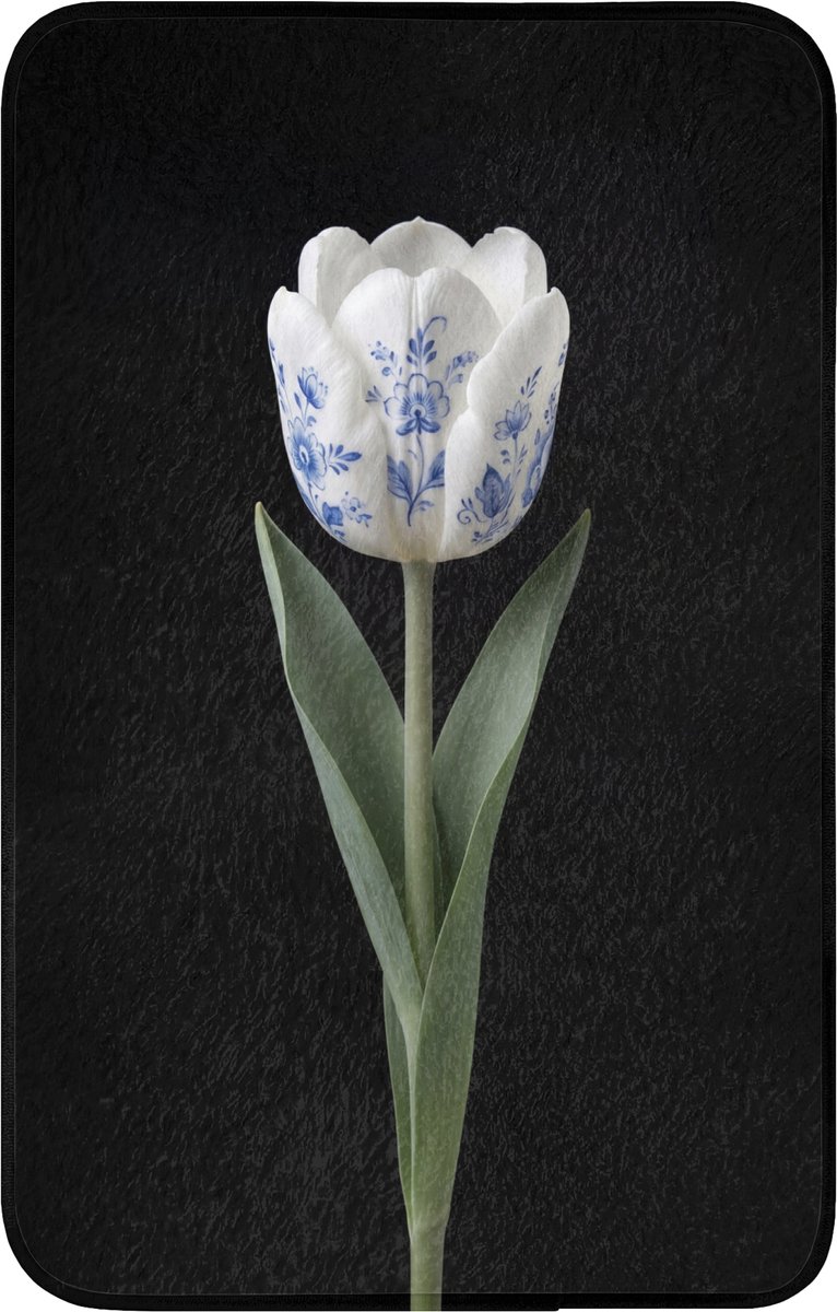 WC mat 50x80 cm - Antislip - Tulp - Patroon - Blauw - Toiletmat - Vloermat - Douchemat - Toilet tapijt - Toiletmatten