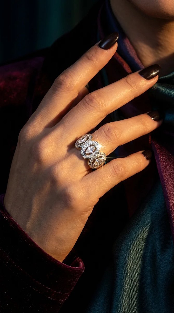 Dorvina Staal Bovenkant Verguld Verkleurt Niet Goudkleurig Zirkonia Kroon Model Vintage Verstelbaar Dames Ring