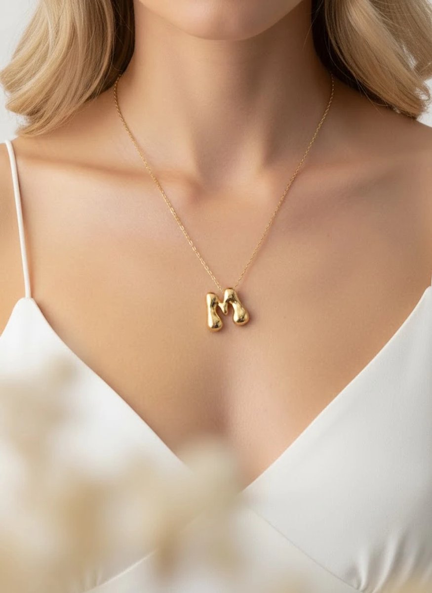 Dorvina 316L Staal Verkleurt Niet Hypoallergeen Duurzaam Sieraad Goudkleurig Balon Model Letter M Letter Dames Ketting