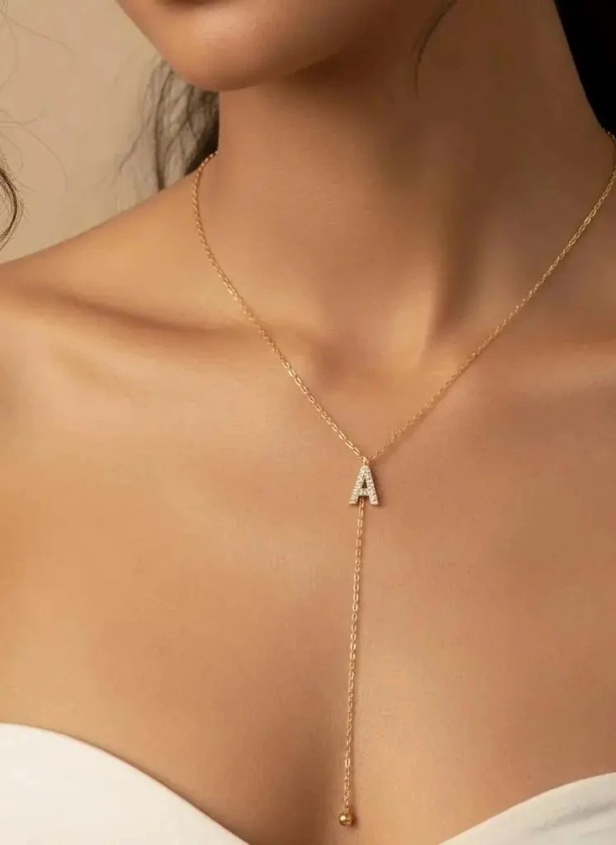 Dorvina 316L Staal Verkleurt Niet Hypoallergeen Duurzaam Sieraad Goudkleurig Y Model Zirkonia Letter A Letter Dames Ketting