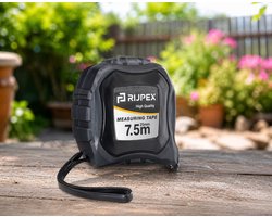 Rijpex Rolmaat 7.5m x 25mm – Meetlint – Met Riemclip & Polsband – Duurzaam en Nauwkeurig