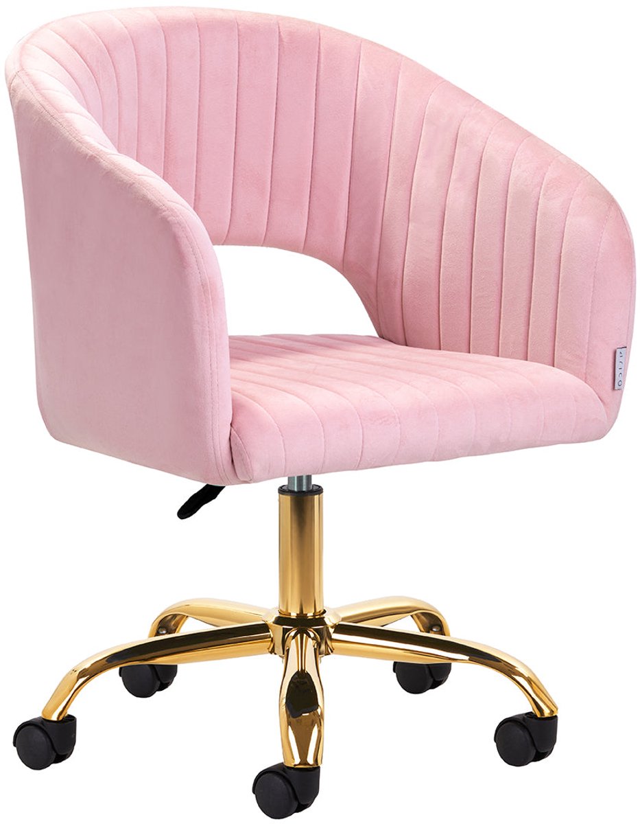 4RICO Makeup Draaistoel Roze QS OF212G Professionele Schoonheidssalon en Thuis Gebruik Verstelbaar
