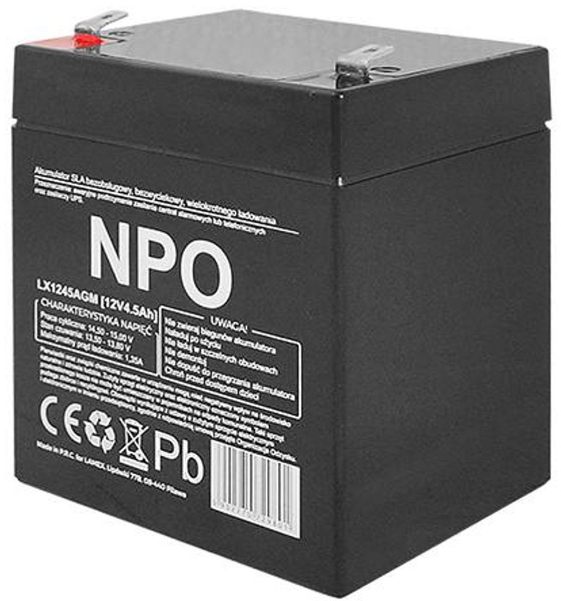 Gelbatterij gebruikt verschillende LX1245 LAMEX 12V 4,5Ah