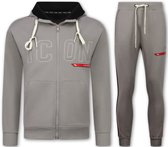 Trainingspak Heren ICON - Joggingpak Heren Volwassenen -Heren Huispak - Tracksuit - 6157 - Grijs