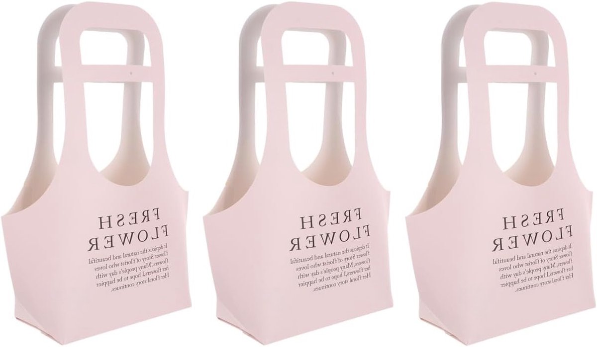 3 Stuks Draagbare Papieren Bloemenmanden - Kraft Papieren Mand voor Boeketten en Cadeaus, Stevige Willow en Fruitmanden